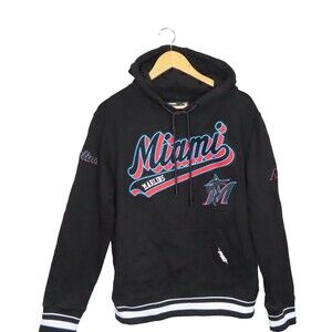 Miami Marlins Pro Standard Logo Hoodie Mens‎ Medium Black MLB Baseball Pullover